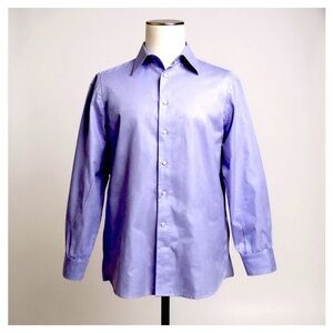 Brioni Men’s Pure Cotton Lilac Dress Shirt. 44” x 17.5”